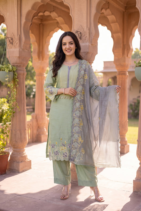 Mint Grey Suit Set