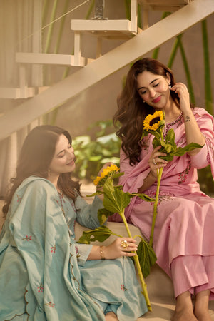 Sky Blossom Floral Suit Set