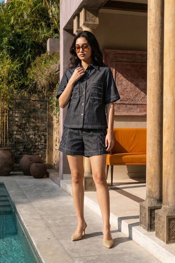 Azure Stitch Denim Co-ord