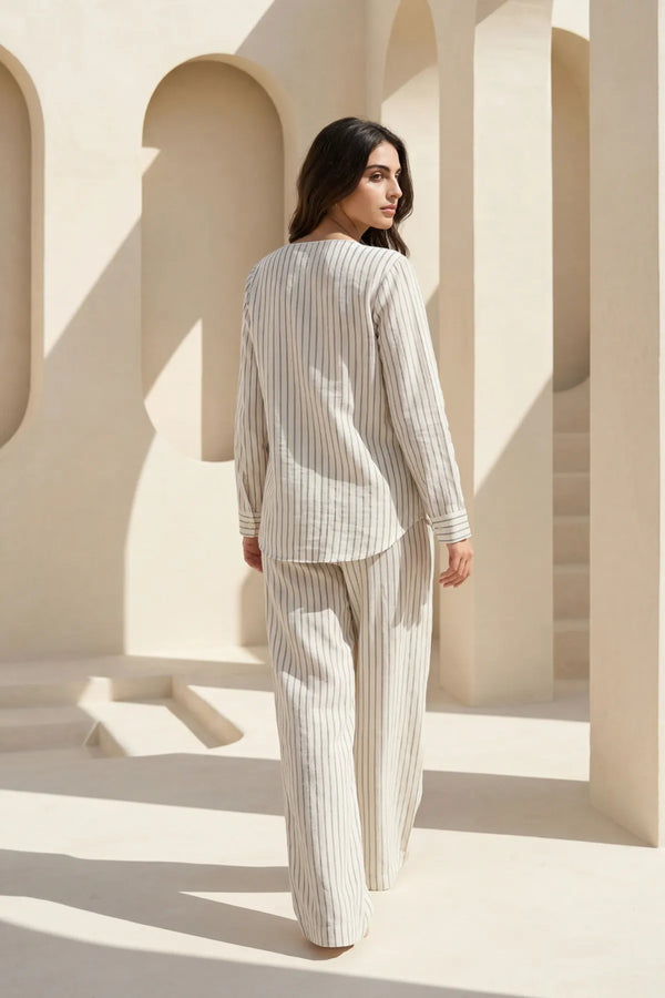 Ivory Linea Embroidered Co-ord Set