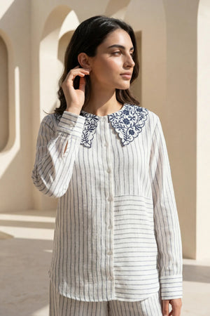 Ivory Linea Embroidered Co-ord Set