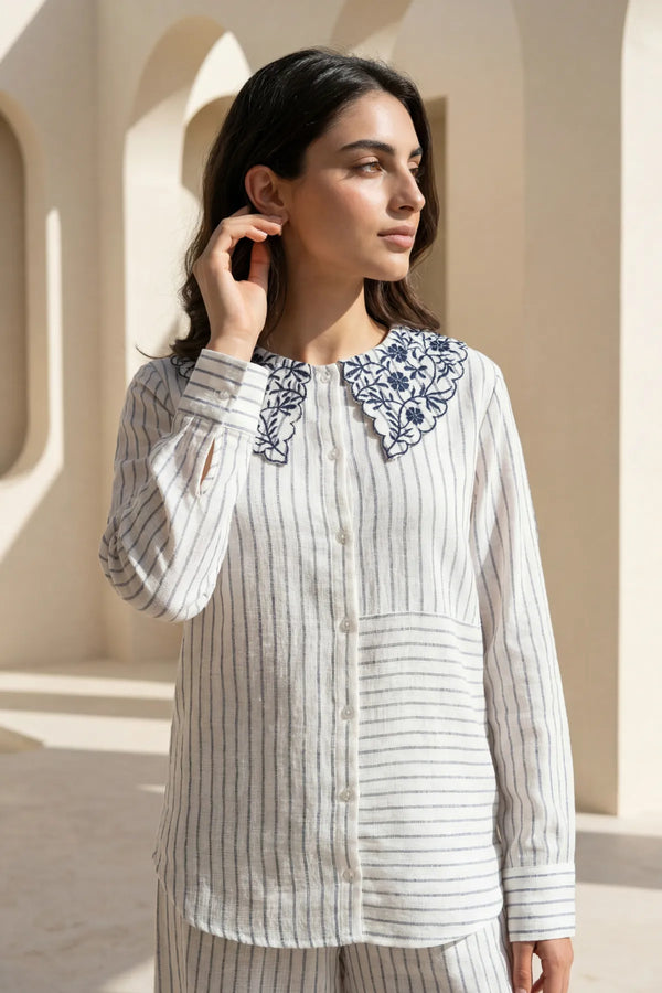 Ivory Linea Embroidered Co-ord Set