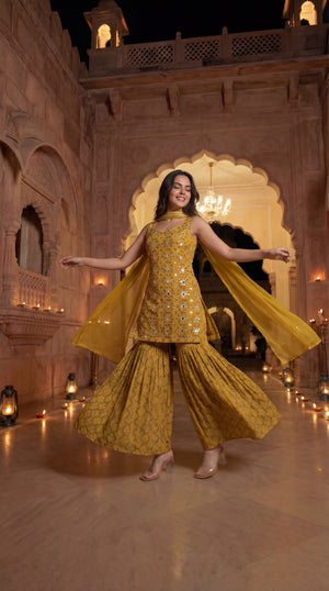 Sunlit Marigold Chinon Suit Set