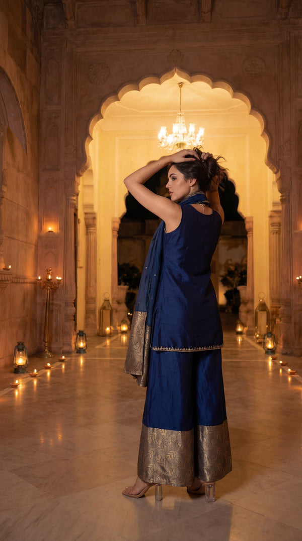 Imperial Plum Russian Silk Suit Set