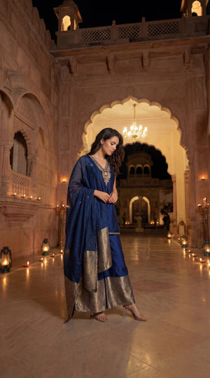 Imperial Plum Russian Silk Suit Set