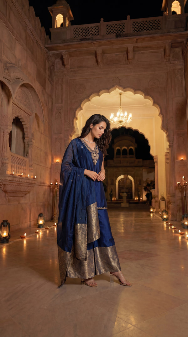 Imperial Plum Russian Silk Suit Set