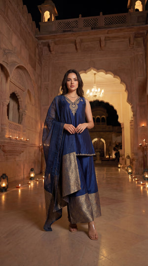 Imperial Plum Russian Silk Suit Set