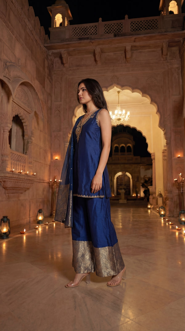 Imperial Plum Russian Silk Suit Set