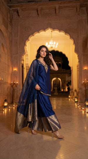 Imperial Plum Russian Silk Suit Set