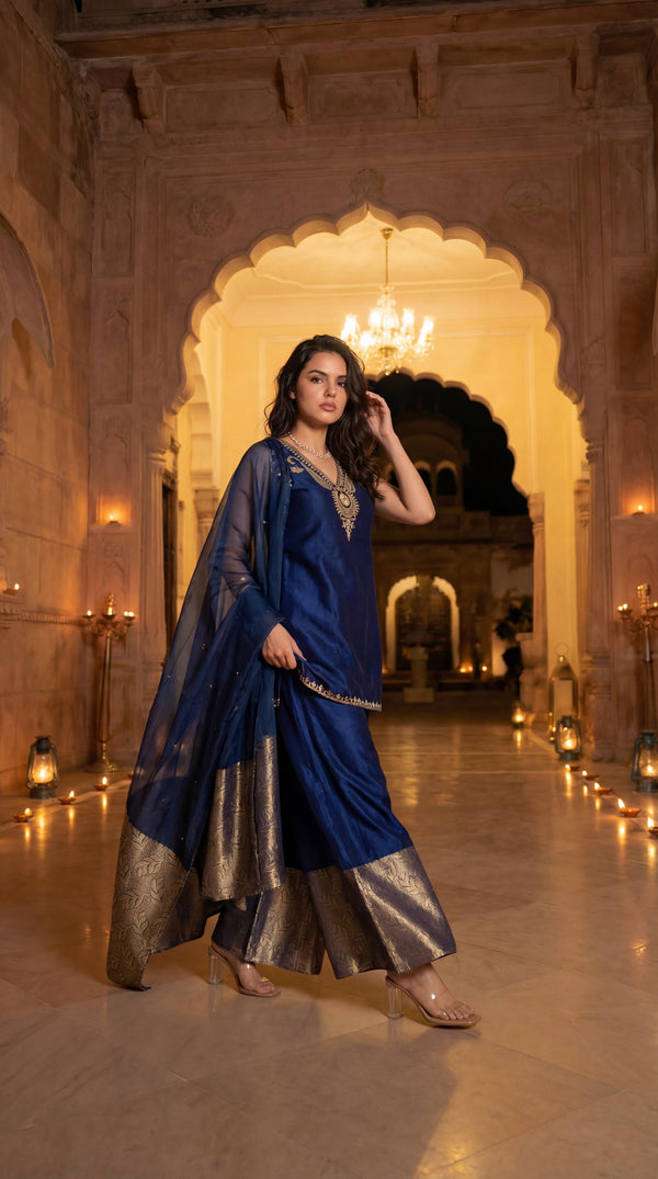 Imperial Plum Russian Silk Suit Set