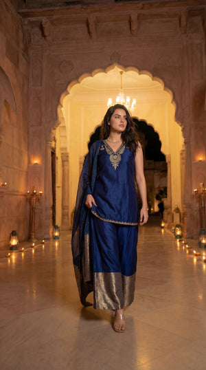 Imperial Plum Russian Silk Suit Set