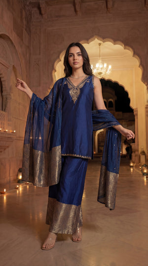 Imperial Plum Russian Silk Suit Set