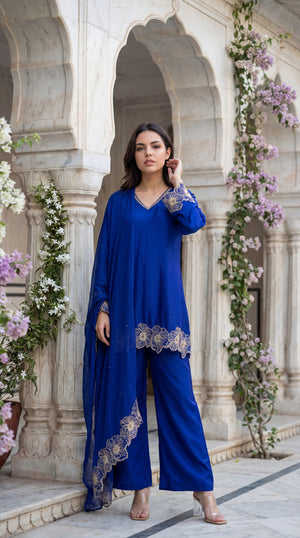 Royal Amethyst Russian Silk Suit Set