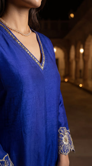 Royal Amethyst Russian Silk Suit Set