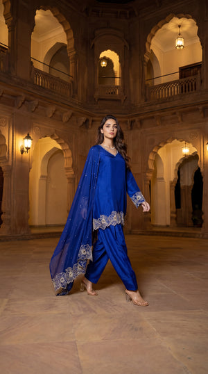 Royal Amethyst Russian Silk Suit Set