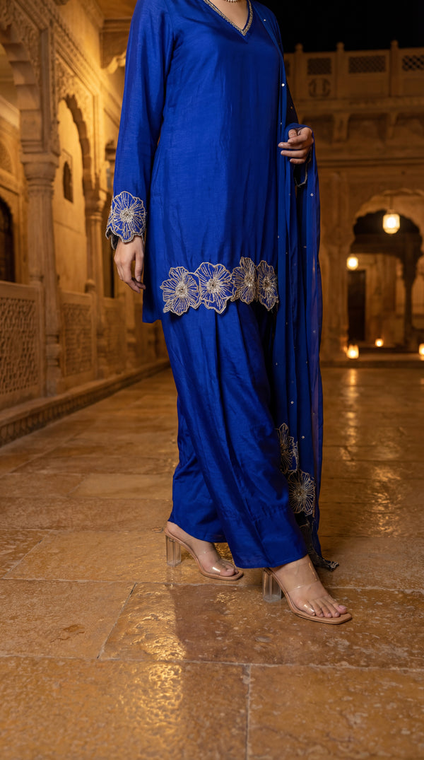 Royal Amethyst Russian Silk Suit Set