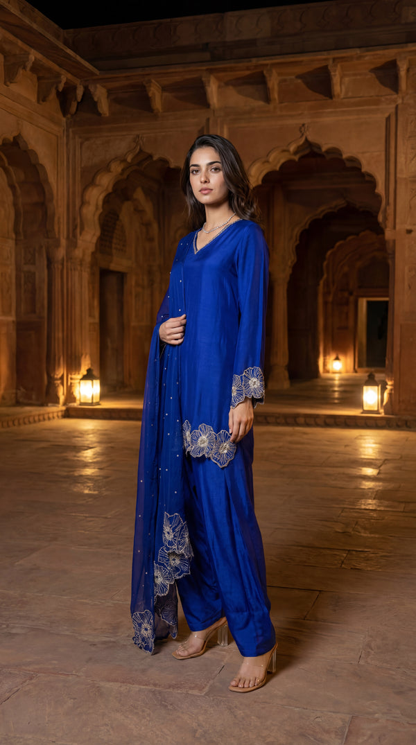 Royal Amethyst Russian Silk Suit Set