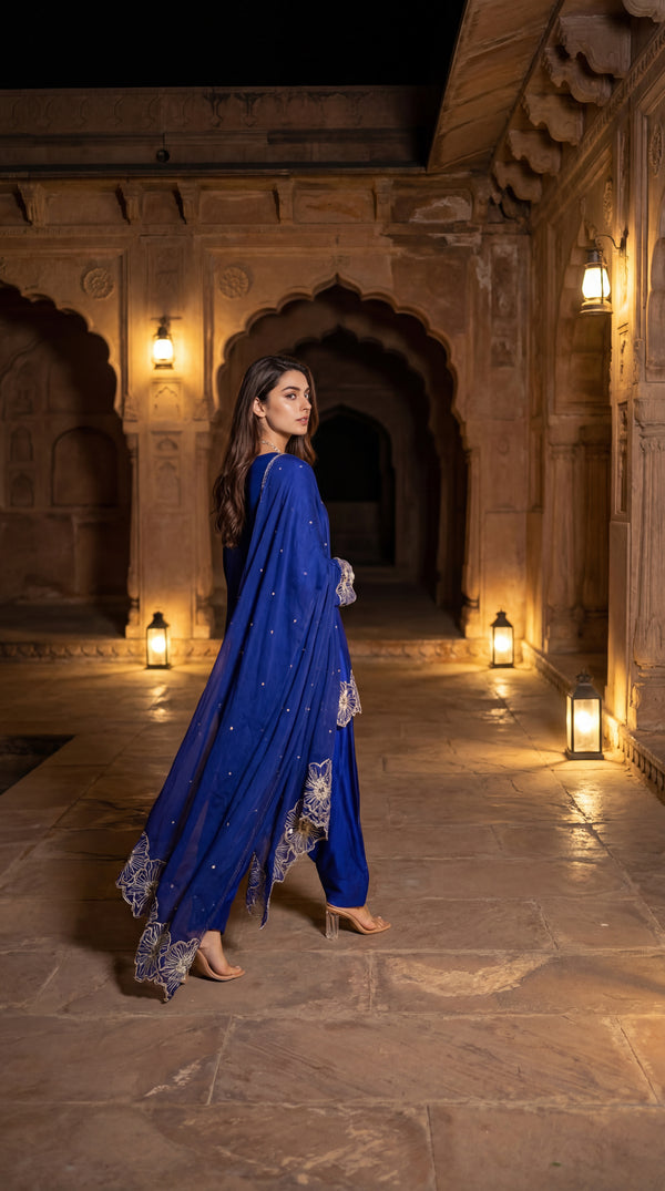 Royal Amethyst Russian Silk Suit Set