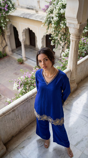 Royal Amethyst Russian Silk Suit Set