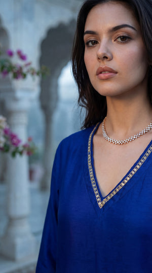 Royal Amethyst Russian Silk Suit Set