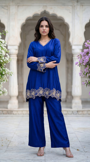 Royal Amethyst Russian Silk Suit Set