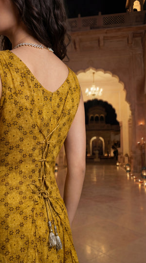 Sunlit Marigold Chinon Suit Set