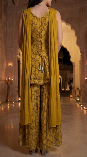 Sunlit Marigold Chinon Suit Set