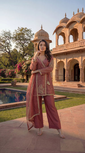 Blush Peach Swiss Tissue Suit Set