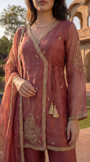 Blush Peach Swiss Tissue Suit Set