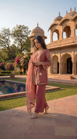 Blush Peach Swiss Tissue Suit Set