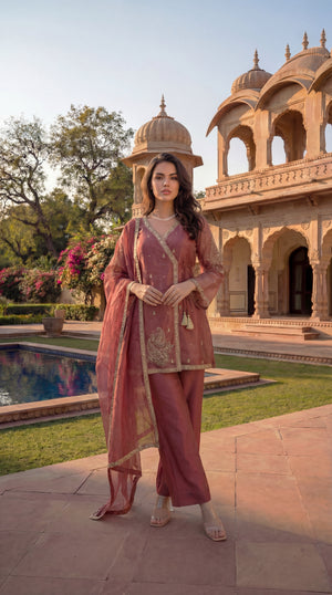 Blush Peach Swiss Tissue Suit Set