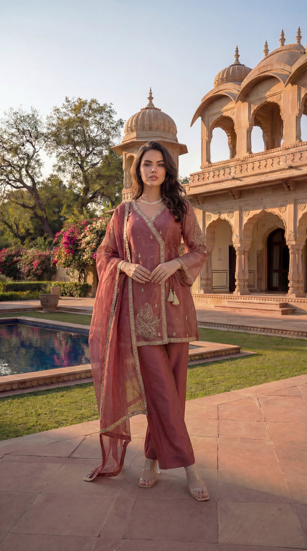 Blush Peach Swiss Tissue Suit Set