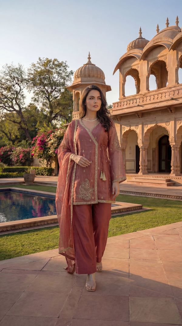 Blush Peach Swiss Tissue Suit Set