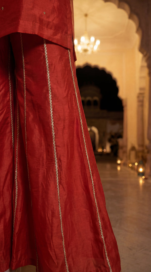 Amber Glow Russian Silk Suit Set