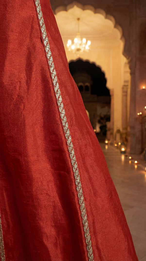 Amber Glow Russian Silk Suit Set