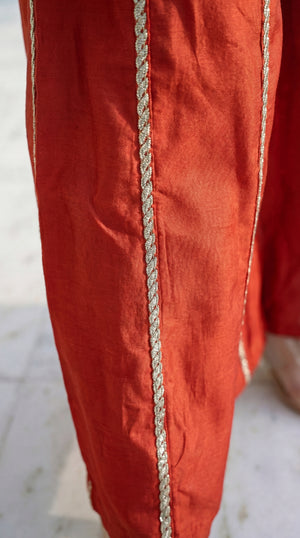 Amber Glow Russian Silk Suit Set