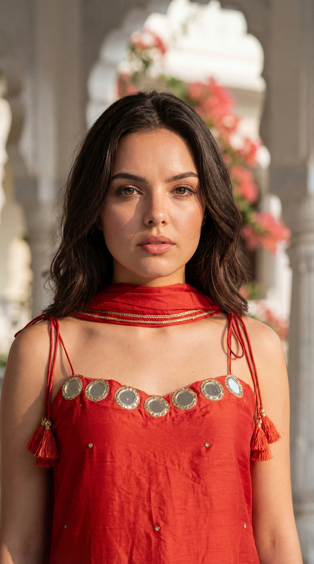 Amber Glow Russian Silk Suit Set