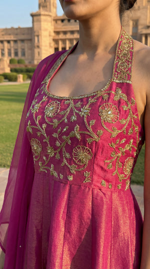 Vintage Blush Anarkali Set