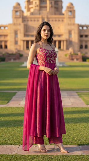 Vintage Blush Anarkali Set