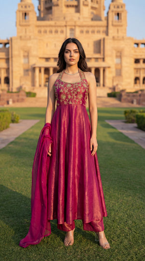 Vintage Blush Anarkali Set