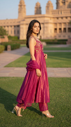 Vintage Blush Anarkali Set