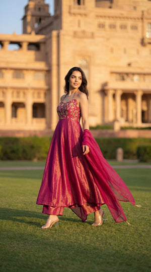 Vintage Blush Anarkali Set
