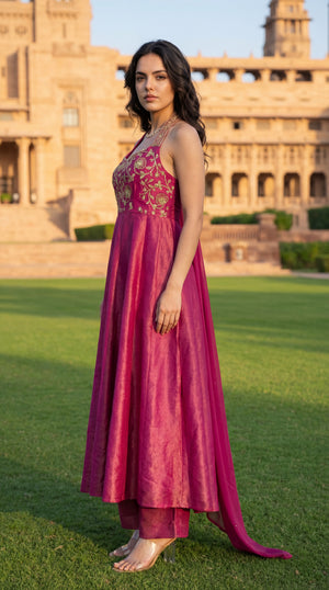 Vintage Blush Anarkali Set