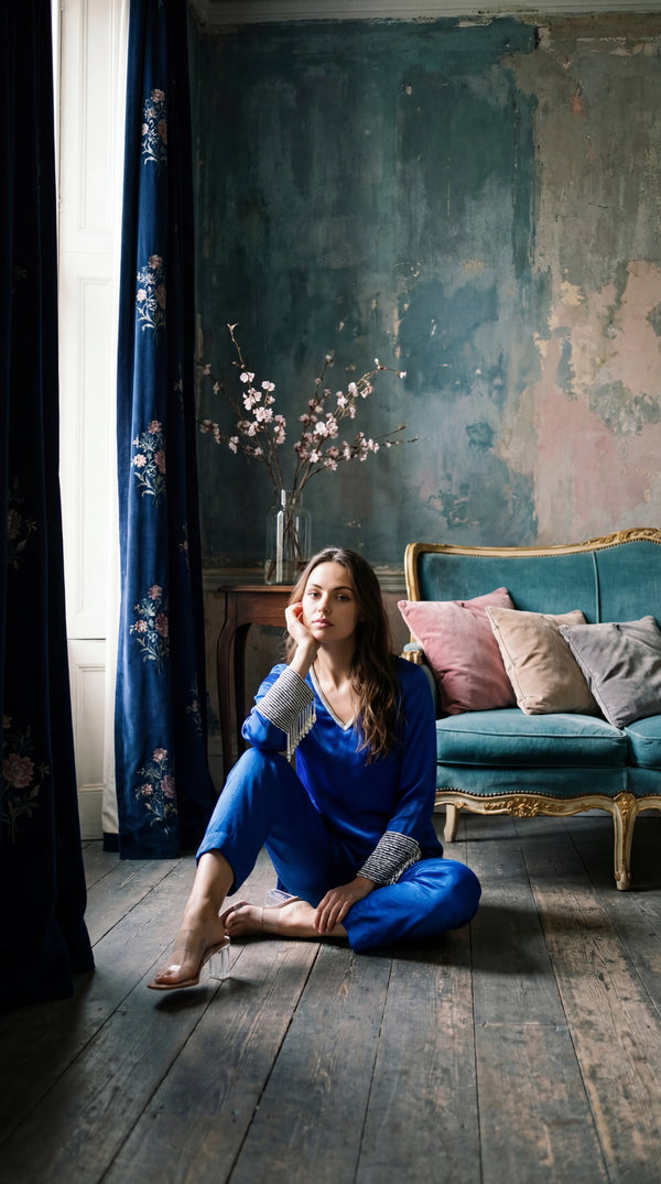 Blue Heirloom Silk Set