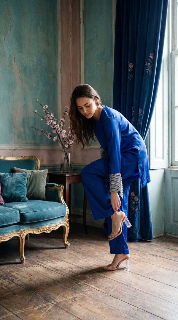 Blue Heirloom Silk Set