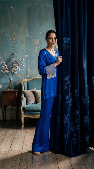 Blue Heirloom Silk Set