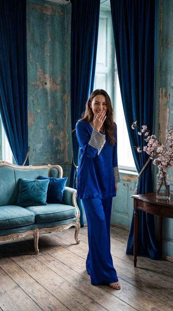 Blue Heirloom Silk Set