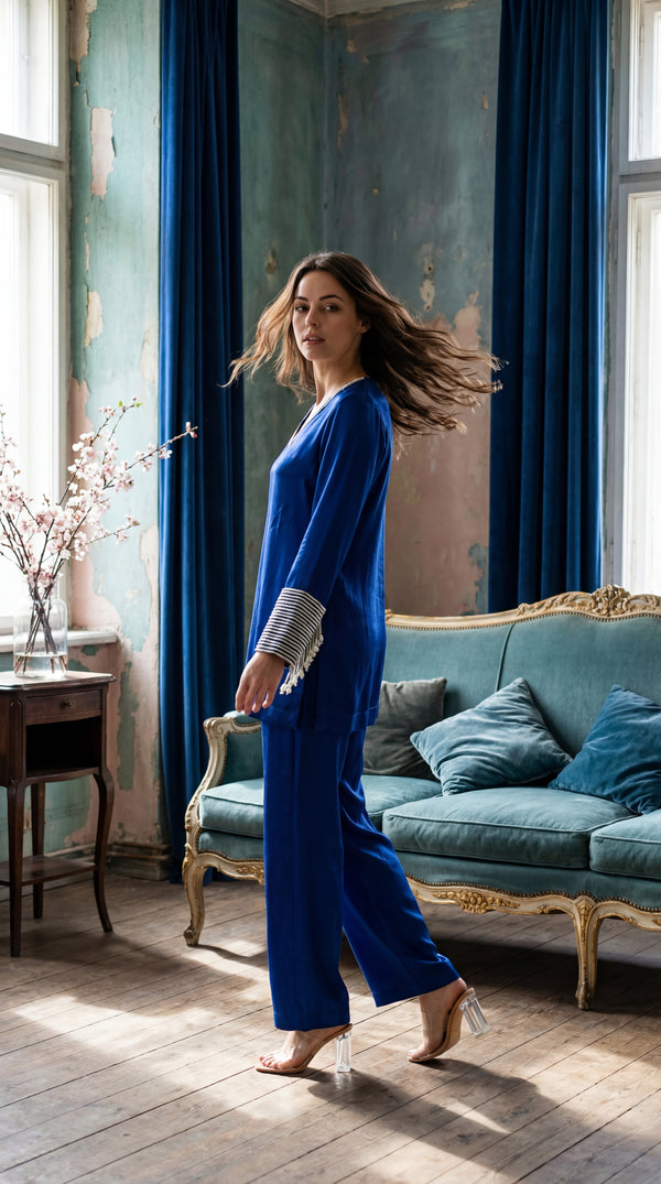 Blue Heirloom Silk Set